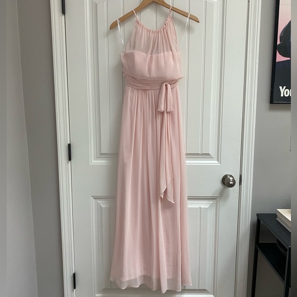 After Six | Dresses | After Six Blush Pink Bridesmaid Dress Halter Neck ...